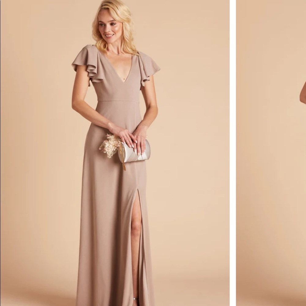 Birdy Grey Hannah Crepe Dress Taupe, size S.